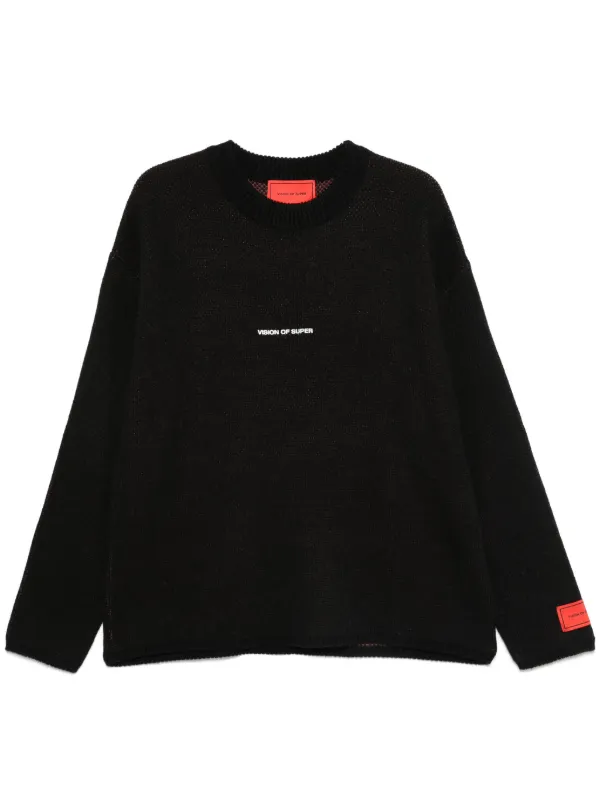 Vision Of Super Skull intarsia Sweater Black FARFETCH AM