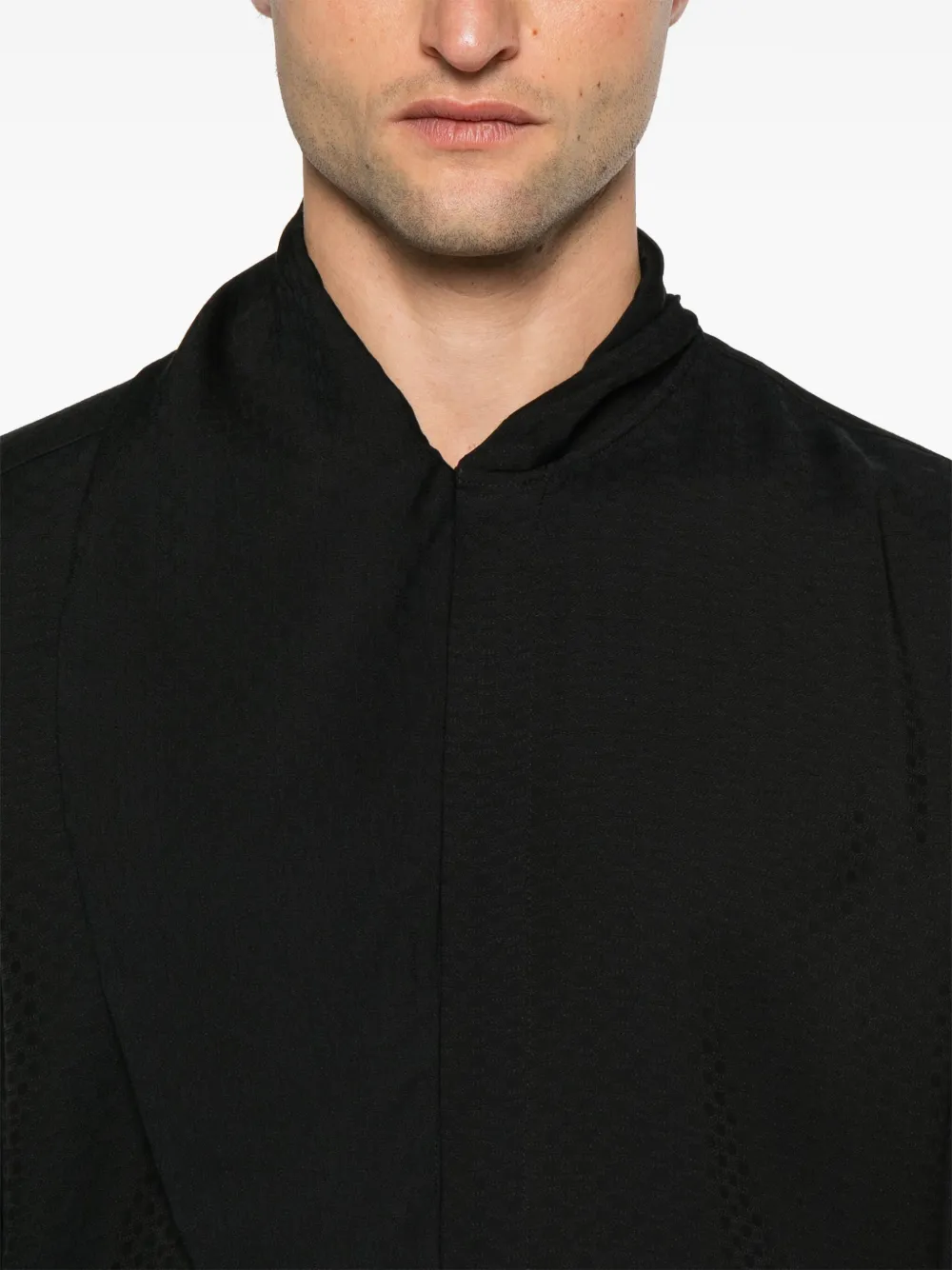 Emporio Armani Overhemd met jacquard Zwart