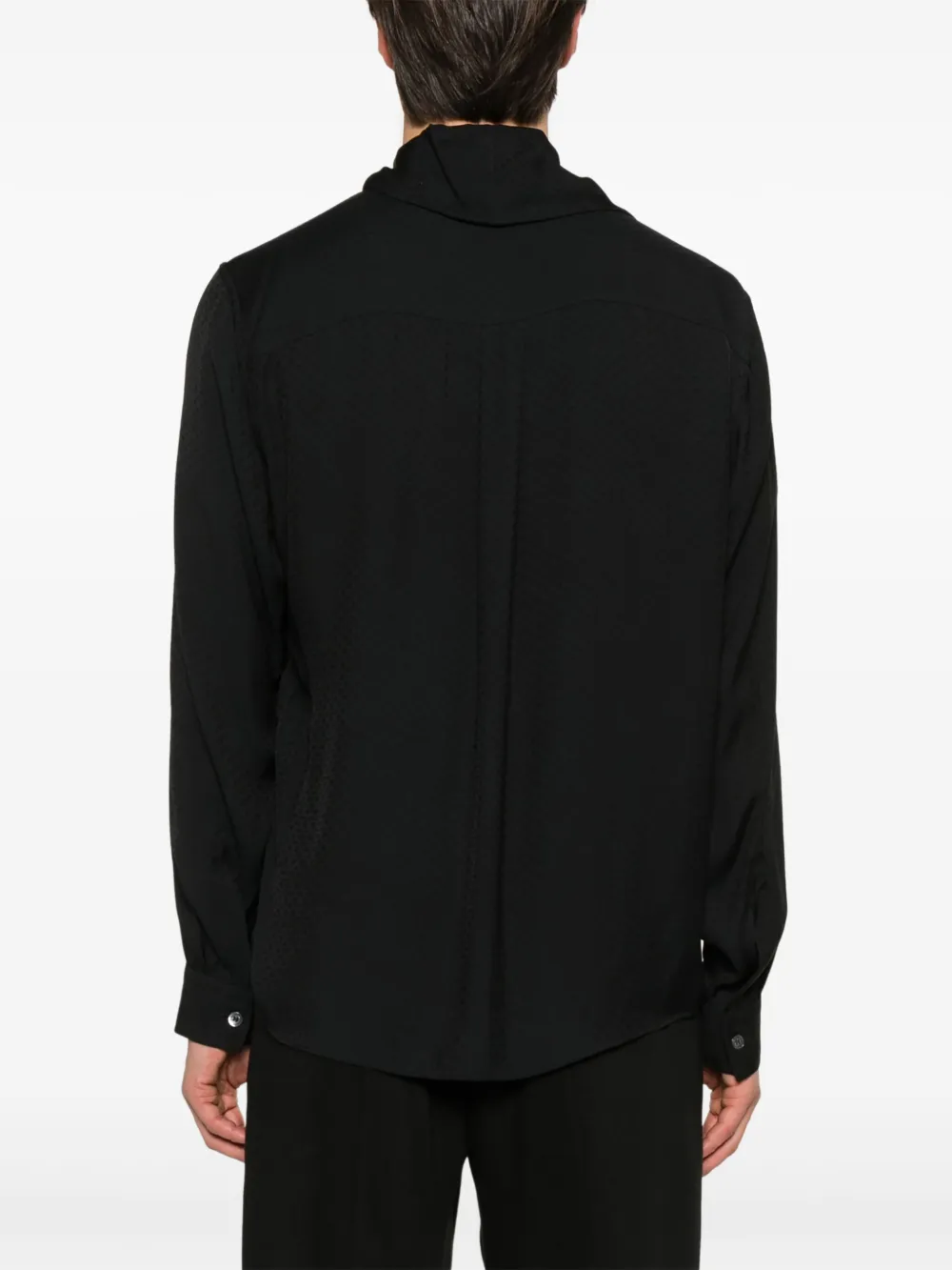 Emporio Armani Overhemd met jacquard Zwart