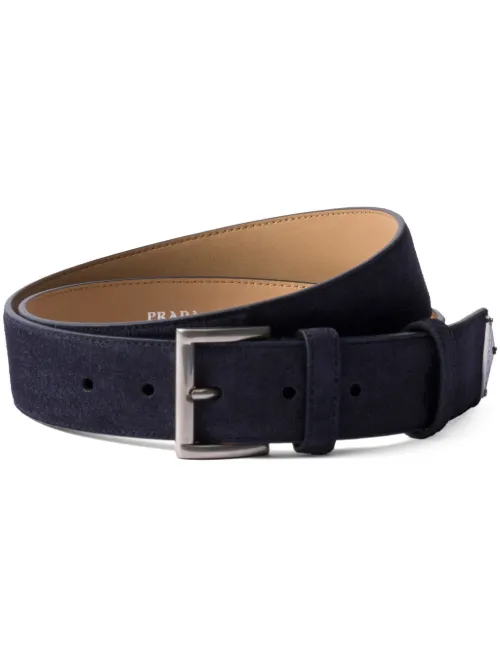 Ceinture en daim à logo - Prada - Modalova