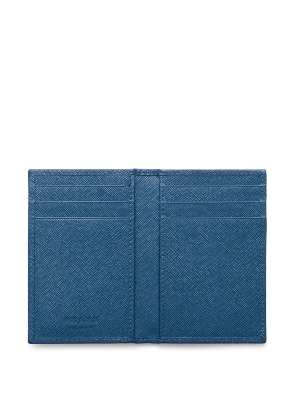 Shop Prada Saffiano Leather Card Holder In Blue