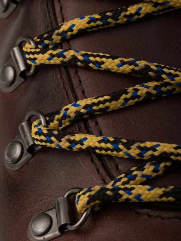 Prada レースアップ レザーブーツ | ブラウン | FARFETCH JP