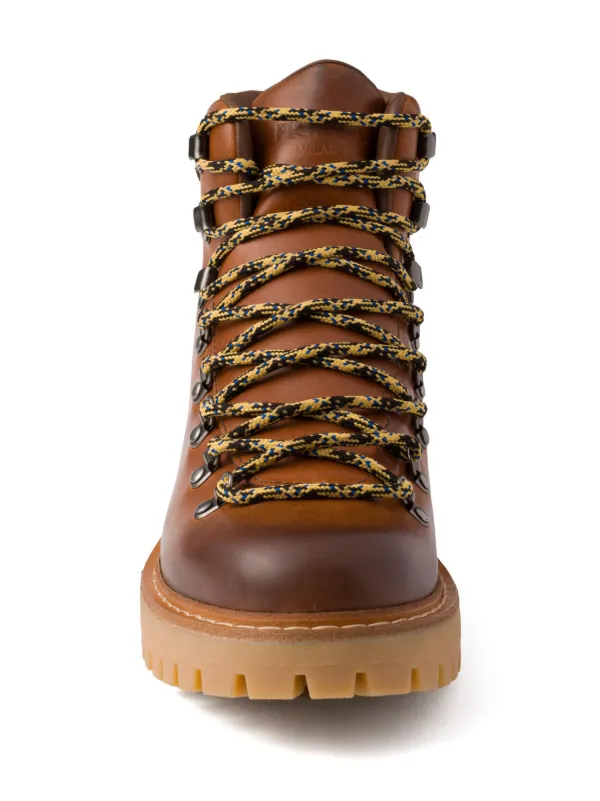 ブーツ PRADA 2TE207_070 LACED LEATHE BOOTIEE Cognac Laced Leather Booties | PRADA