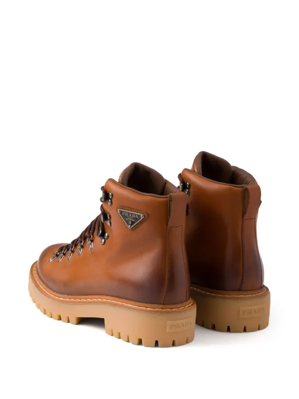PRADA プラダ　レザーブーツ　コニャック　茶　サイズ7.5 PRADA プラダ レザーブーツ コニャック 茶 サイズ7.5