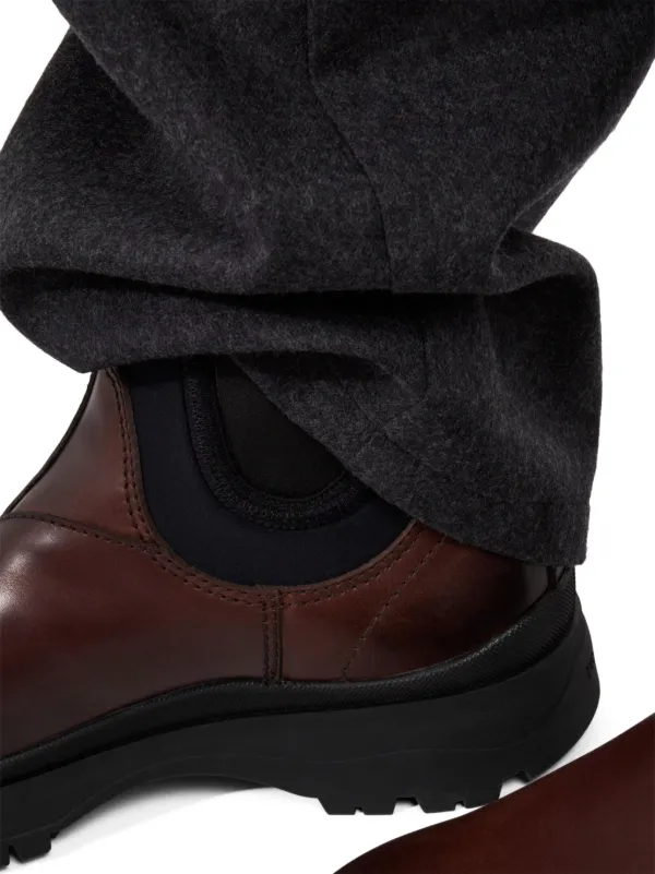 【lemon】Prada Leather Boots Prada brushed-leather Boots | Black | FARFETCH PL