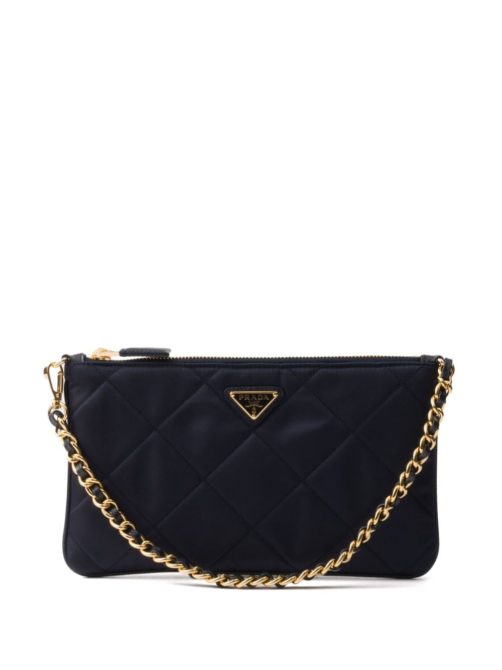 Shop Prada Quilted Re-nylon Pouch In Blau