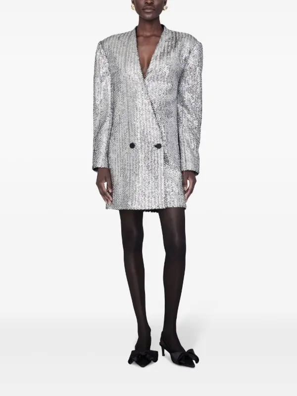 zara silver sequin tuxedo dress Zara Glitter Blazer Tuxedo Robe Blazer Paillettes Zara Veste Paillette Robe  Blazer Zara ZARA SILVER SEQUIN