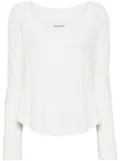 Free People swinging cable cuff sweater - White