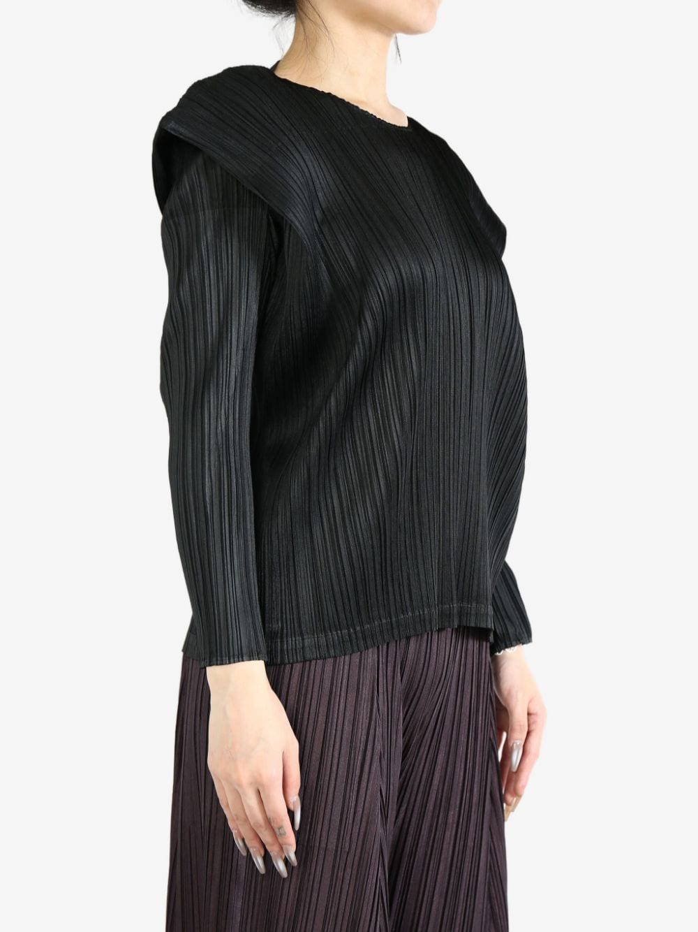 Pleats Please Issey Miyake Monthly Colors: September blouse - Zwart