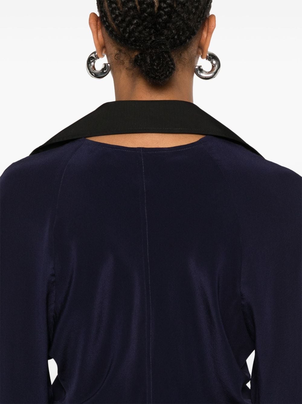 Shop Victoria Beckham Silk Shirt In Blue