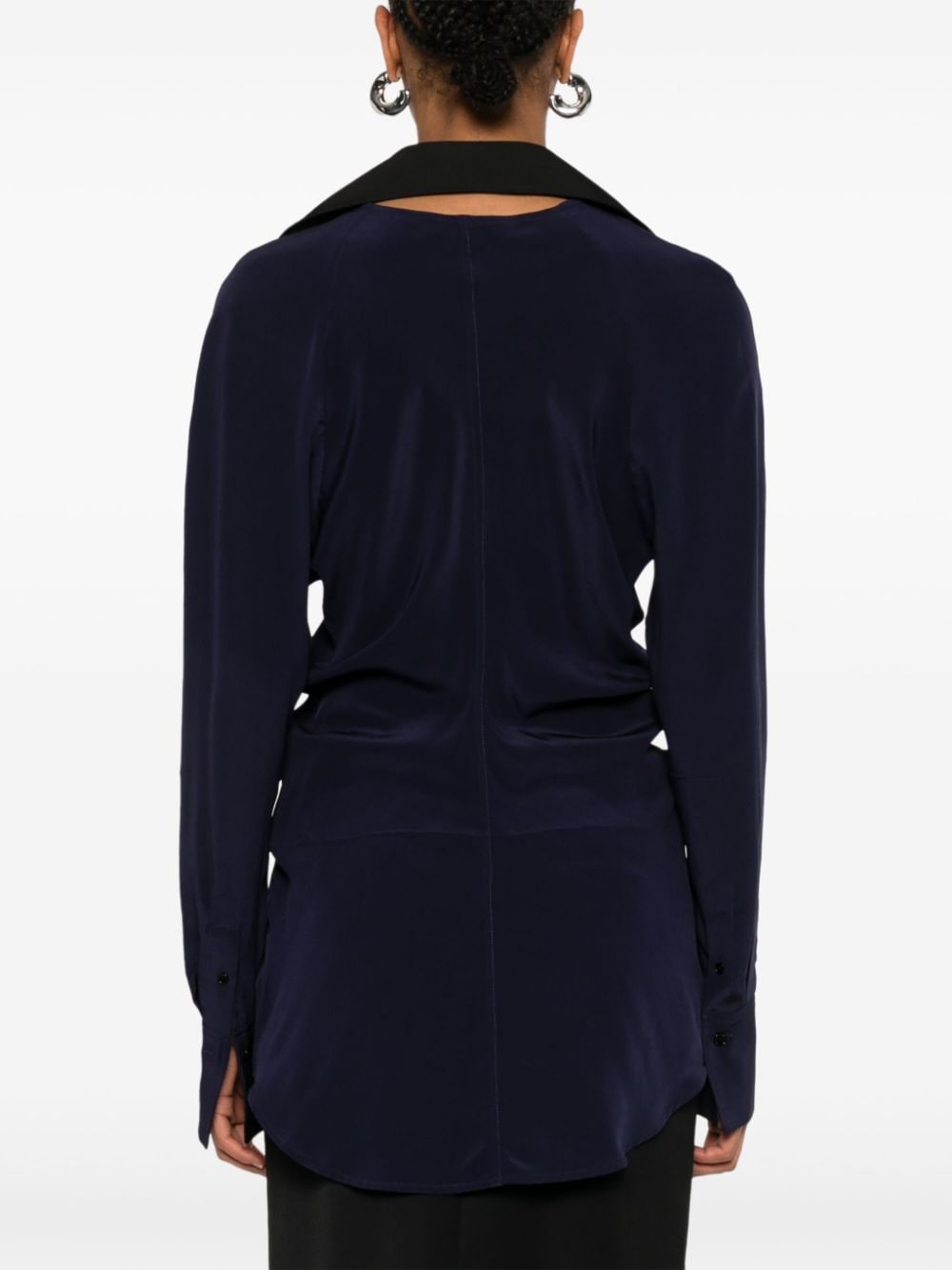 Shop Victoria Beckham Silk Shirt In Blue