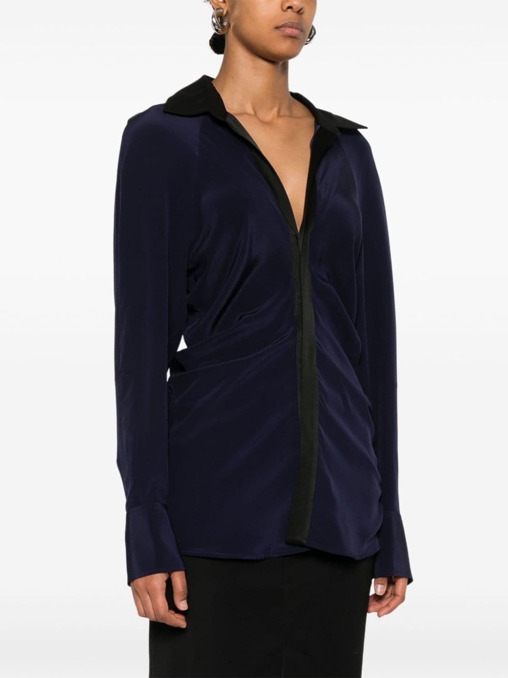 Shop Victoria Beckham Silk Shirt In Blue