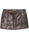 Michael Michael Kors leather mini skirt - Brown