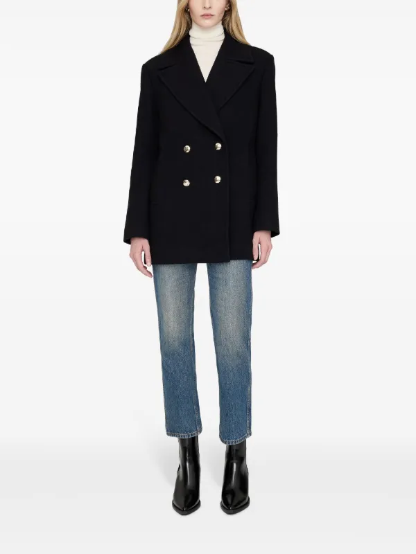 ANINE BING A0810314MTL2MULTI 関税送料込 ANINE BING Glenn Peacoat | Black | FARFETCH CA