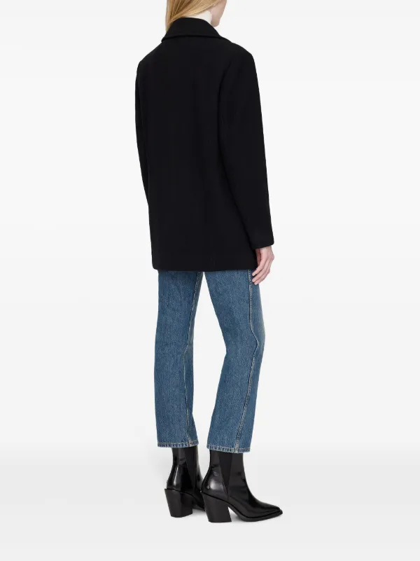 ANINE BING Glenn Peacoat | Black | FARFETCH