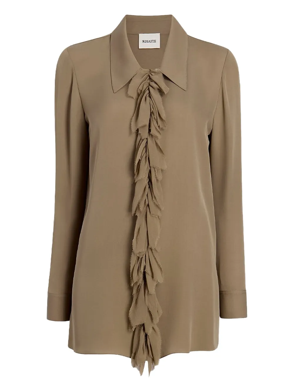 KHAITE ruffle-detail blouse | Brown | Image 1