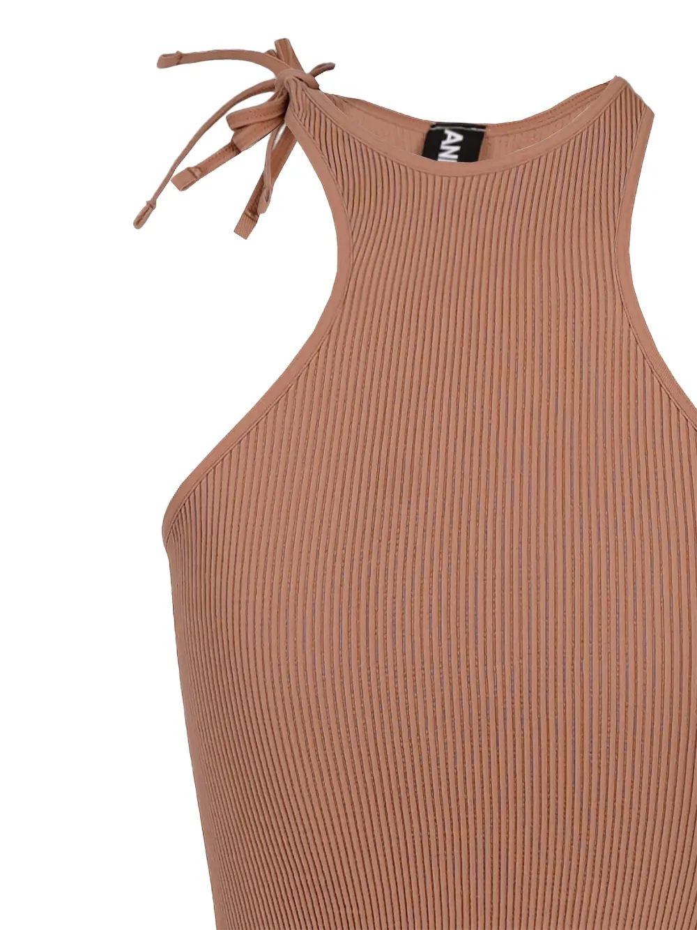 ANDREĀDAMO ribbed tak top - Beige