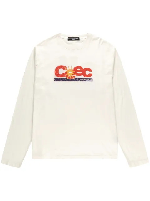 CEEC distressed-effect logo-print T-shirt