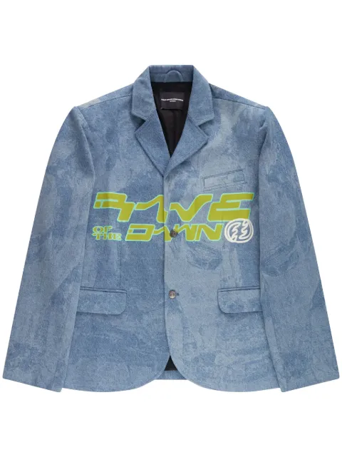 CEEC laser-cut denim blazer