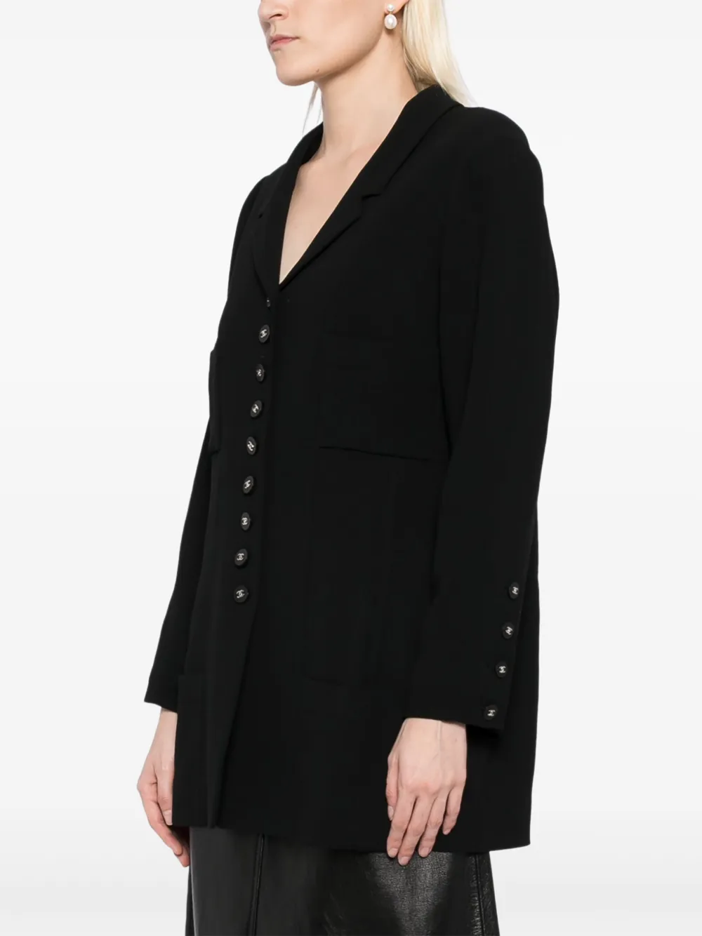 Pre-owned Chanel 1990-2000 Single-breasted Blazer In Black