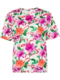 Hermès Pre-Owned 1990-2000s floral print short-sleeves T-shirt - Purple