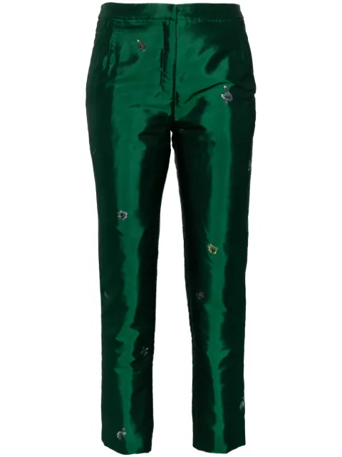 SHIATZY CHEN pantalones rectos con bordado floral
