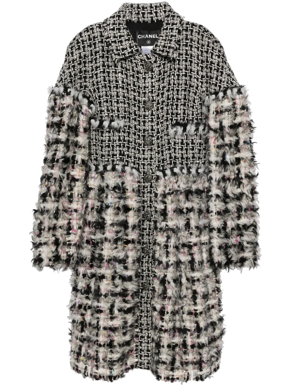 CHANEL Pre Owned 2010 2020s Patchwork Coat Black FARFETCH