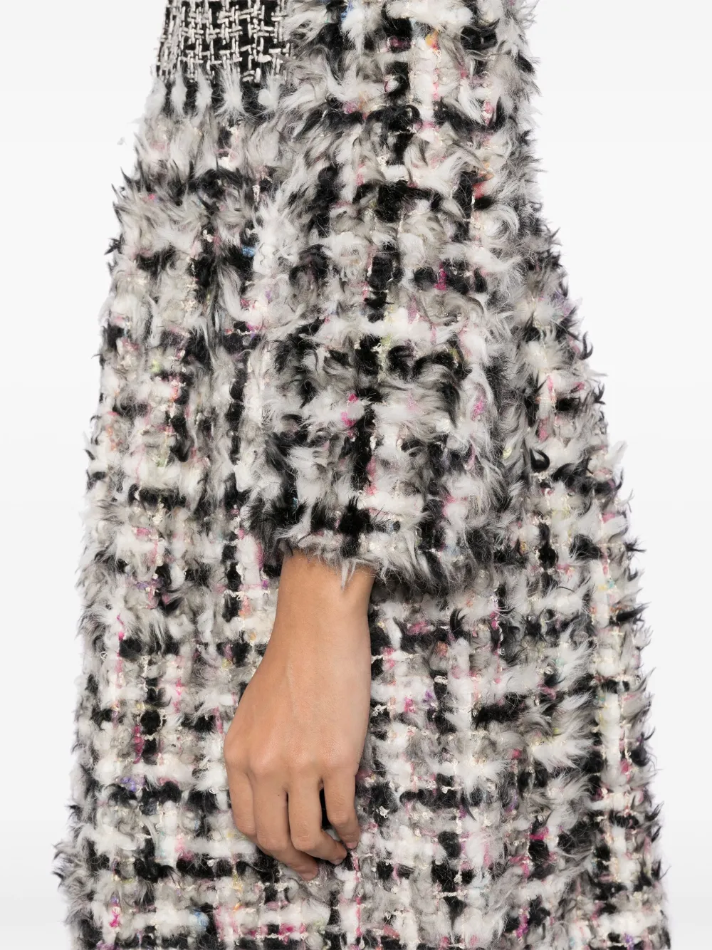 Pre-owned Chanel 2010-2020s Patchwork Coat In Black