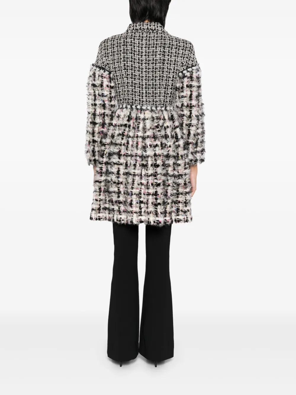 Pre-owned Chanel 2010-2020s Patchwork Coat In Black
