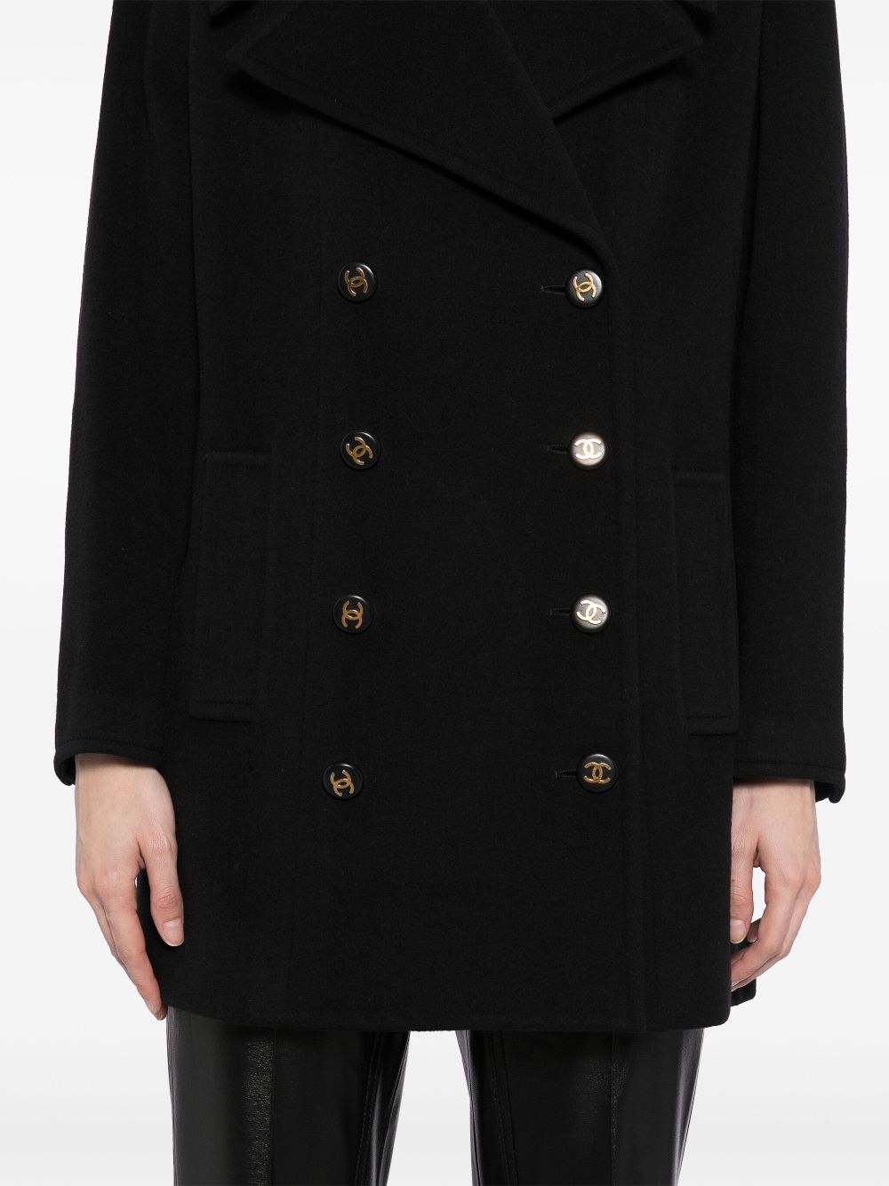 Affordable HOT SALE CHANEL 1993 double-breasted coat Women