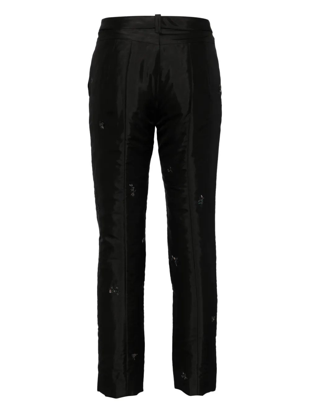 SHIATZY CHEN Straight broek met geborduurde bloemen - Zwart