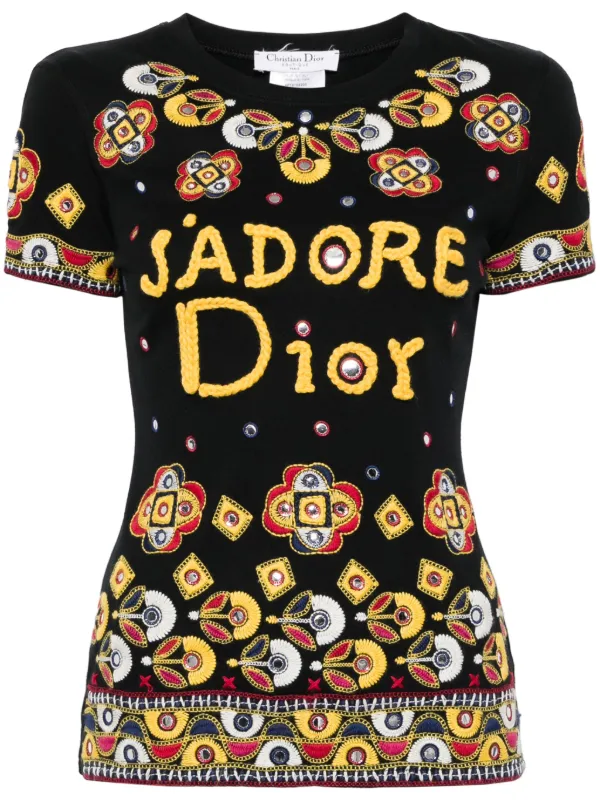Tシャツ(半袖+袖なし) c30 Christian Dior Embroidered Emblem Short Sleeve T-Shirtu02t 25548753_55884530_600.jpg