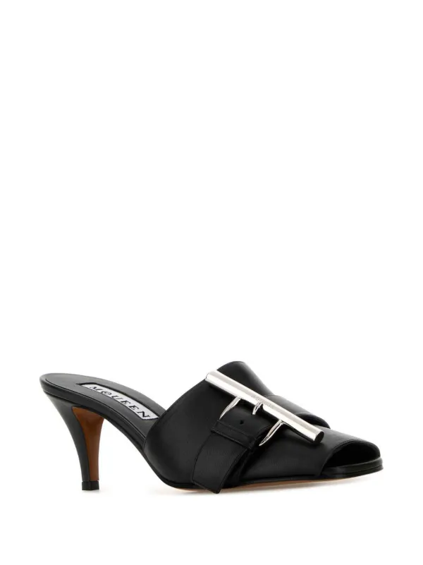 Alexander McQueen レザー サンダル ブラック Alexander McQueen レザーサンダル | ブラック | FARFETCH JP