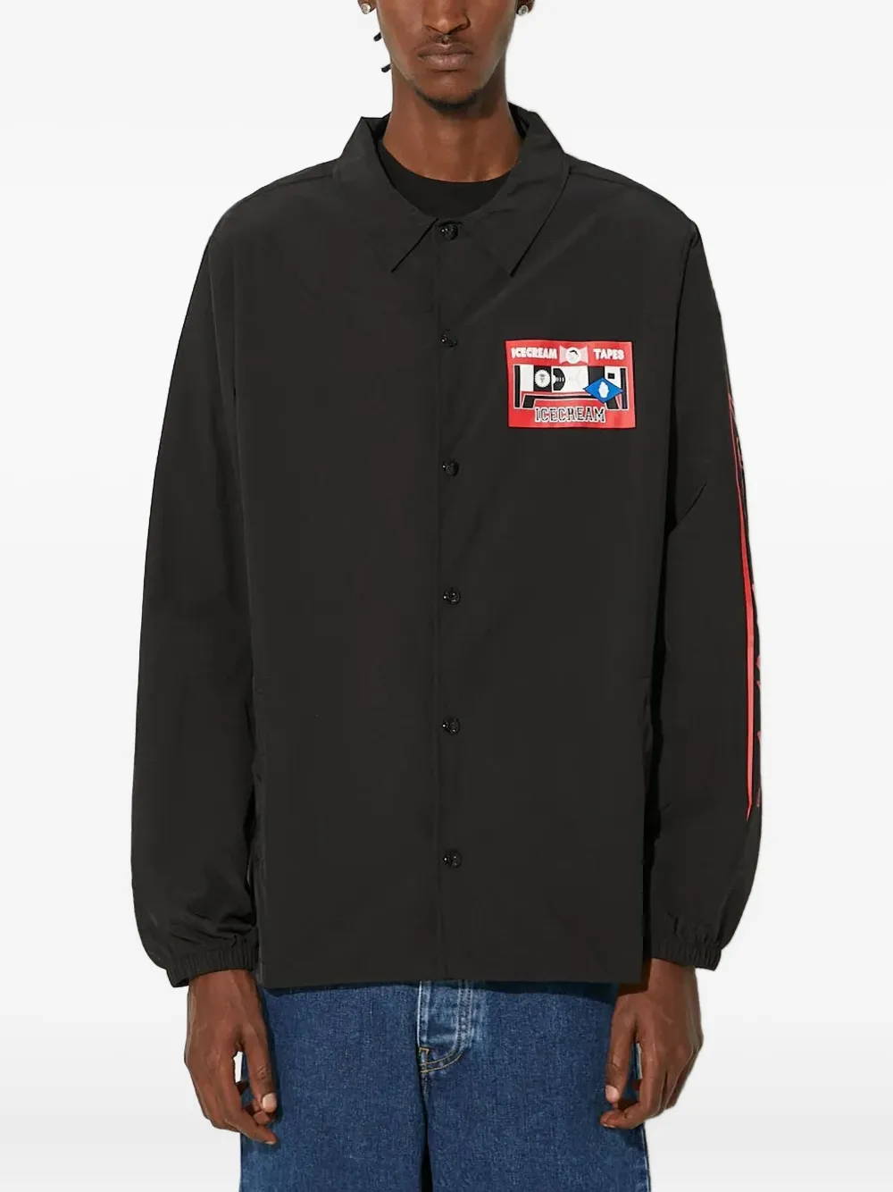Icecream Graphic-print Coach Jacket In Black