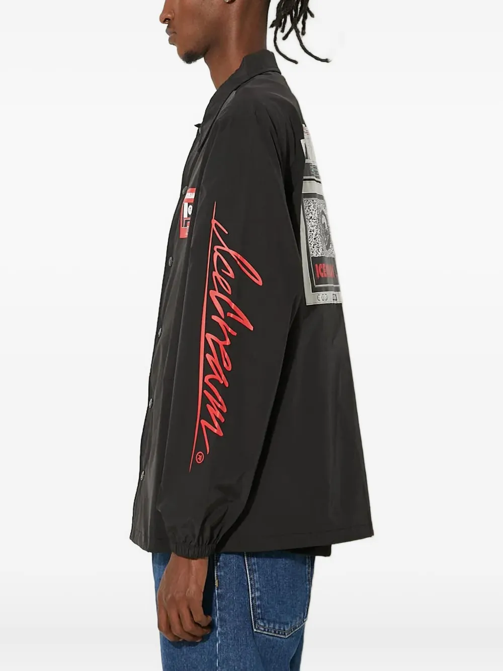 Icecream Graphic-print Coach Jacket In Black
