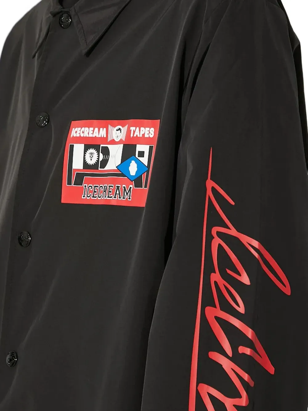 Icecream Graphic-print Coach Jacket In Black