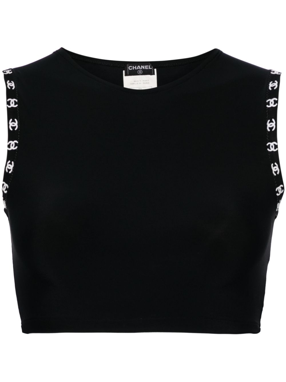 CHANEL Pre-Owned 1997 CC-trim top – Black