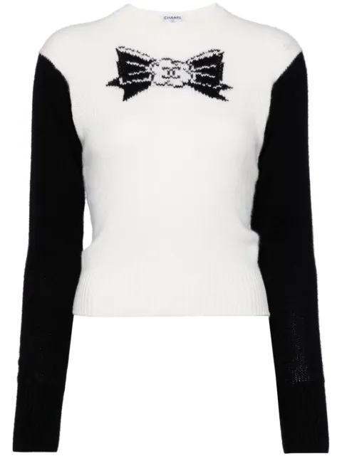 CHANEL Pre-Owned top tejido con listón 1995