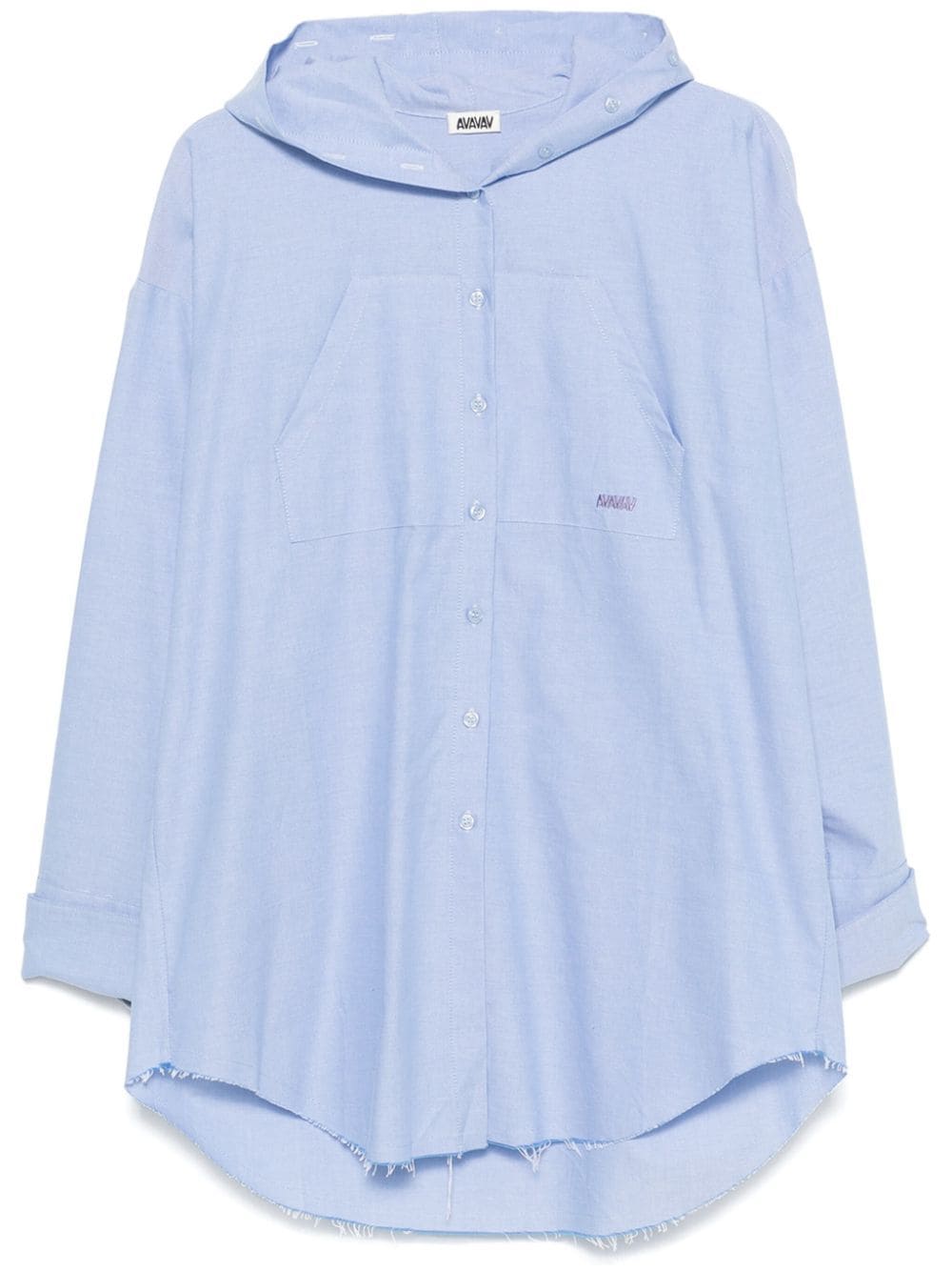 Shop Avavav Hooded Shirt In Blue