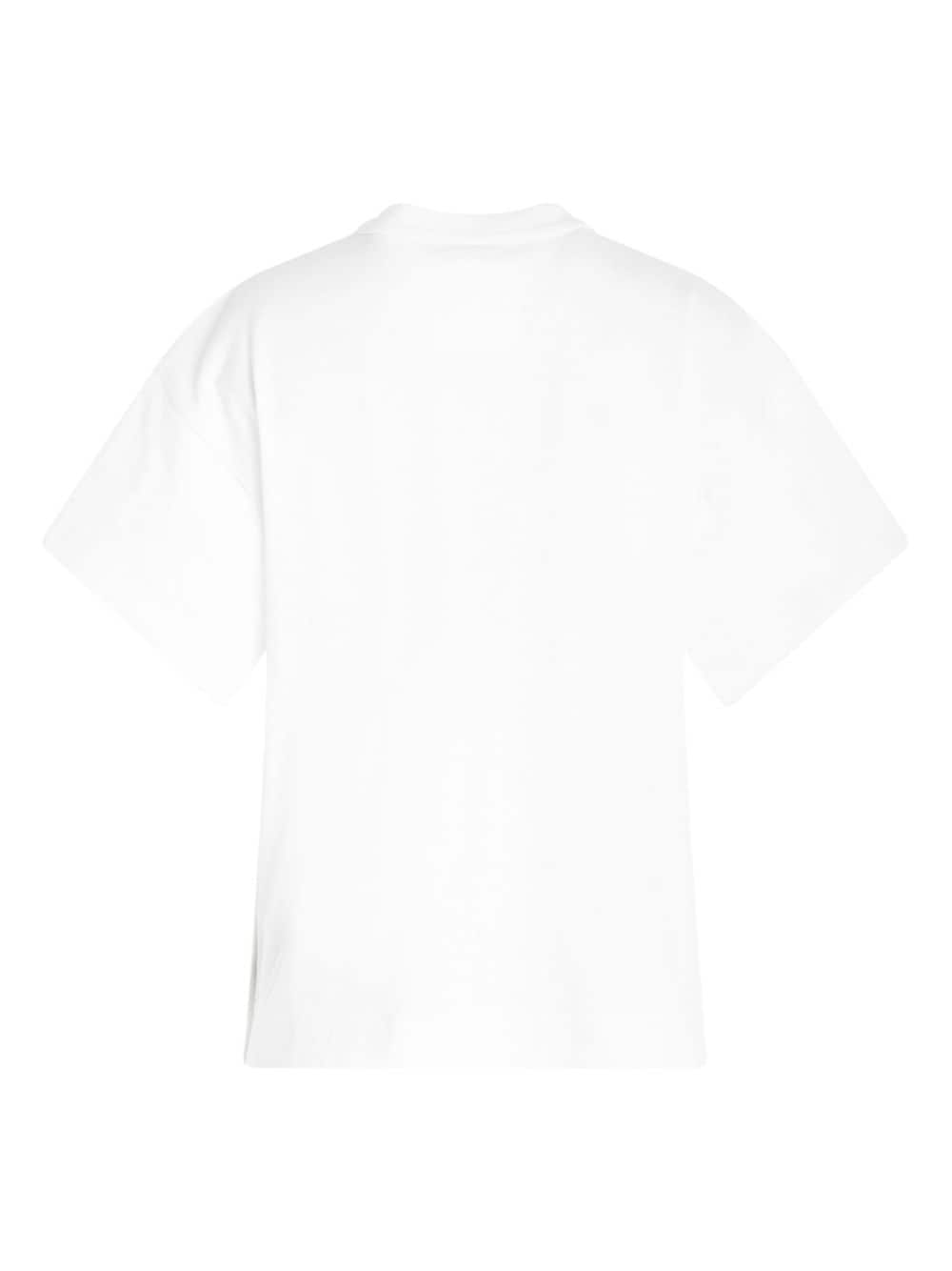 Shop Sacai Logo-appliqué T-shirt In White