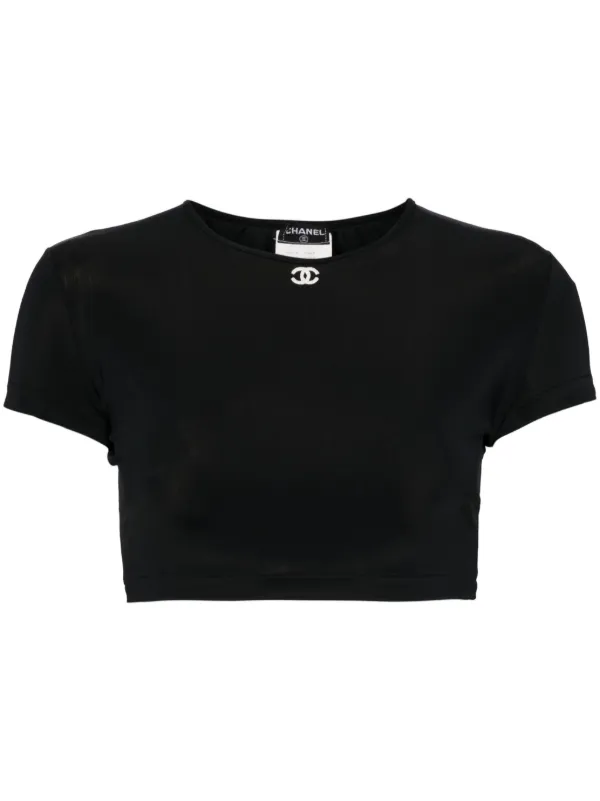 CHANEL Pre-Owned 1995 CC T-shirt | Black | FARFETCH ZA