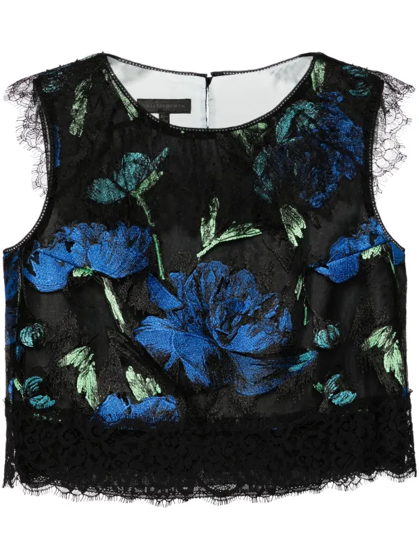 SHIATZY CHEN Top Libre Collection Con Bordado Floral Negro