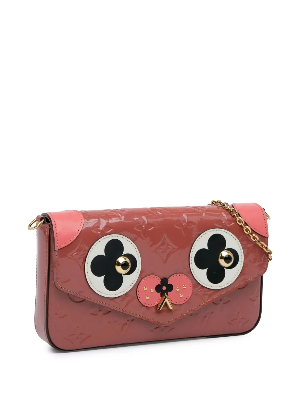 Affordable Louis Vuitton Pre-Owned 2017 Monogram Vernis Pochette Felicie Valentine Dog crossbody bag WOMEN