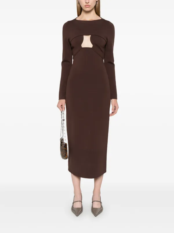 ワンピース CULT GAIA Woman Dress Brown KD3588YO2777 908 Cult Gaia River Midi Dress | Brown | FARFETCH