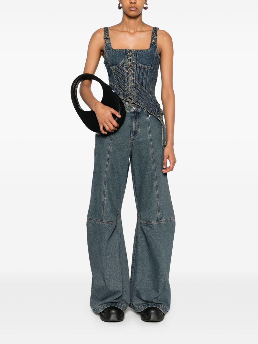 Feng Chen Wang detachable-panel jeans - Blauw