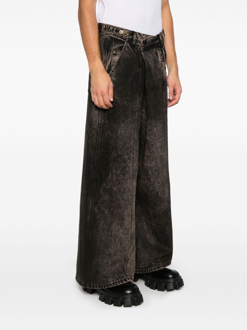 Feng Chen Wang wrap-front jeans - Bruin