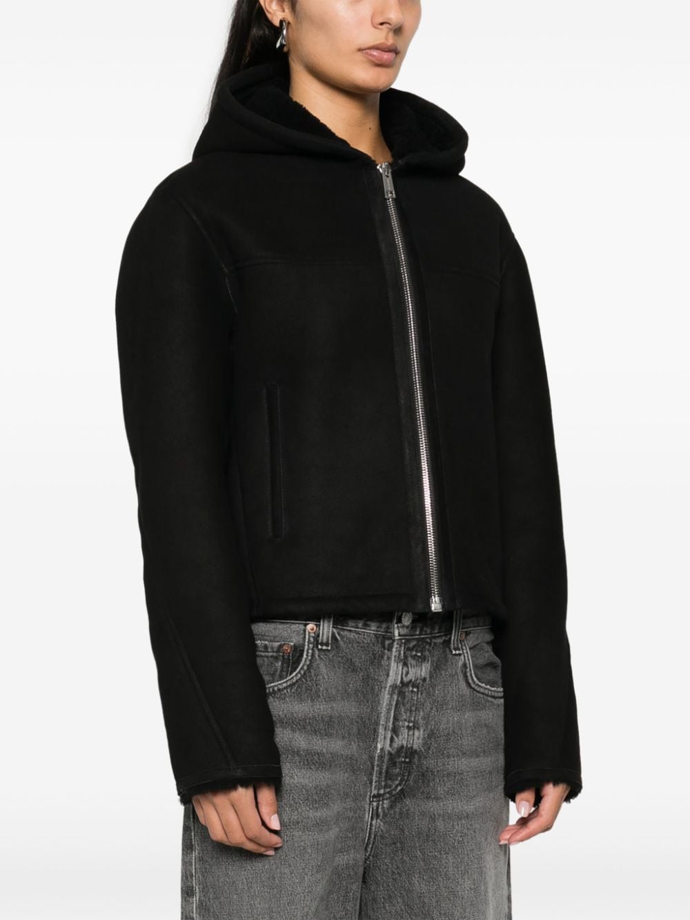 Shop Yves Salomon Suede Jacket In Schwarz