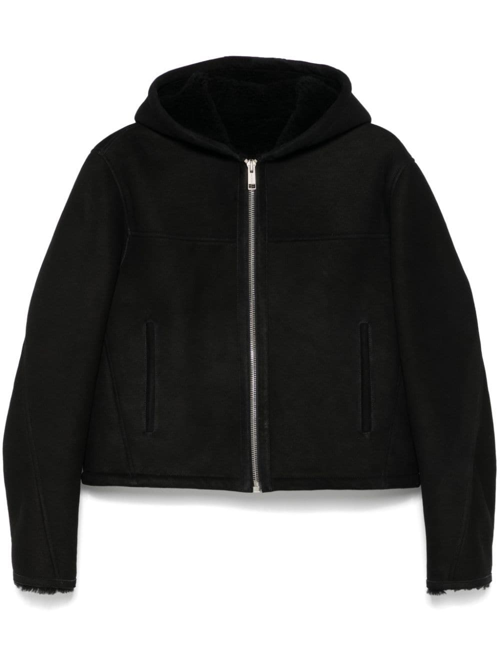 Shop Yves Salomon Suede Jacket In Black