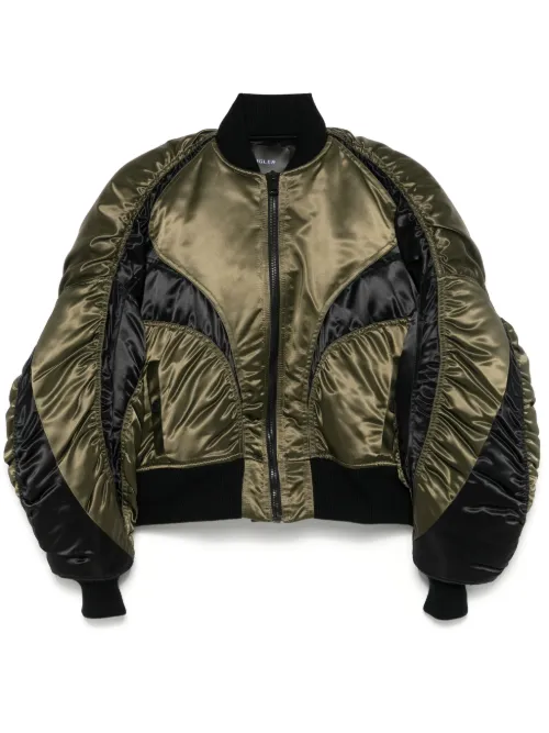 Mugler veste bomber en satin - Vert - Mugler - Modalova