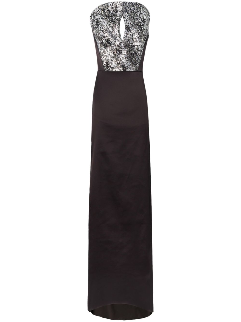 Genny rhinestone-embellished maxi dress - Black